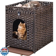 Snughome Cat Litter Box Enclosure Furniture Hidden with Litter Mat, Hidden Ca
