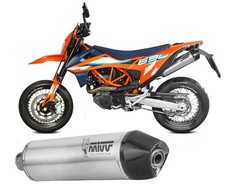 Mivv Muffler slip-on exhaust STR1 Inox for KTM 690 SMC R LC4 2019 > 2020