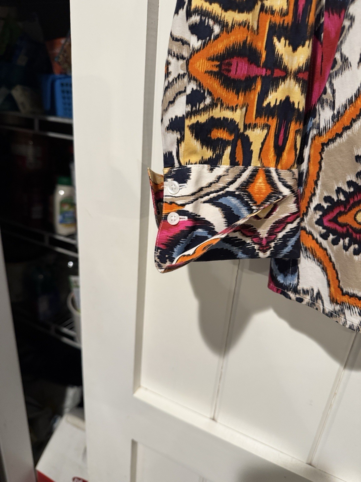 Chico’s Multicolor Patterned Button Down Shirt Si… - image 3