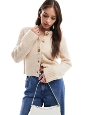 &Other Stories Alpaca-Blend Knit Cardigan in Off White Cream Oatmeal Sz M NWT 