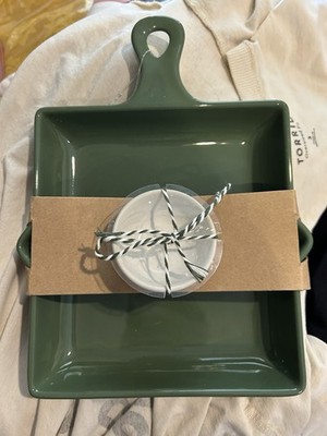 2024 Target Bullseye Green Square Corn Bread Skillet w/Butter Dish Gift Set NEW