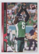 2021 Upper Deck CFL Red 107/165 AC Leonard #51 f7r