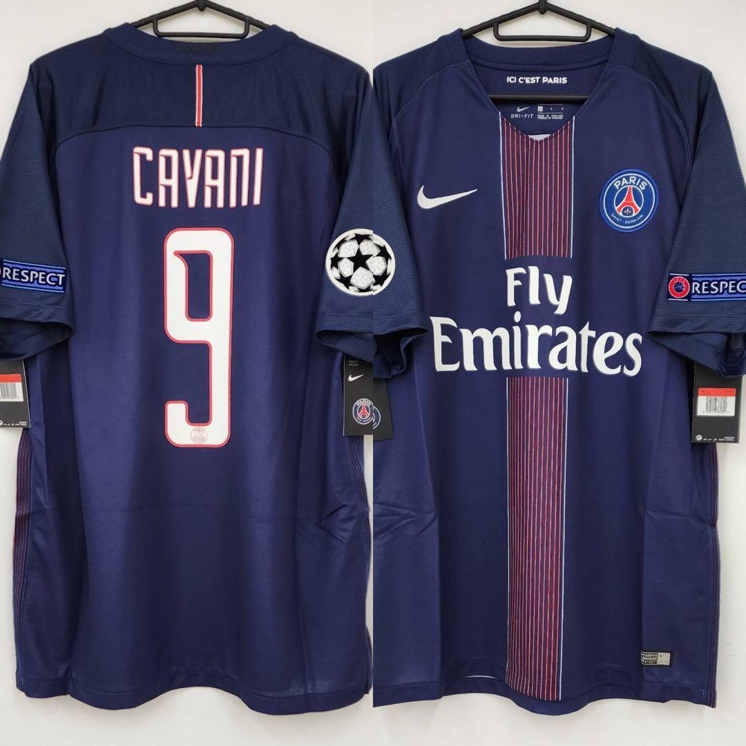 Edinson Cavani #9 PSG 16/17 Nike Official CL Full Patch Jersey L