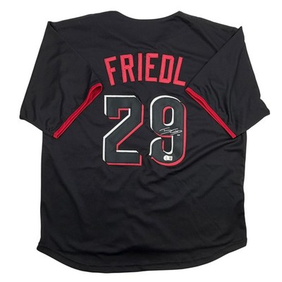 Autographed/Signed TJ Friedl Cincinnati Black City Connect Jersey Beckett COA
