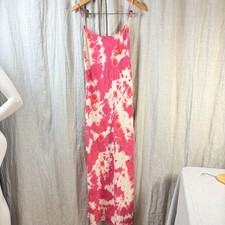 Thakoon Dress Womens 6 Pink White Tie Dye Summer Slip Maxi Spaghetti Strap
