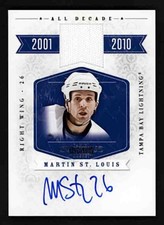 2010-11 Panini Dominion All Decade Martin St. Louis Jersey Auto 27/50 Lightning