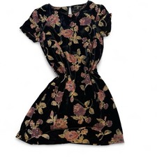 Massimo Fabbro Italy Velvet Burnout Floral Shift Dress Black Size 6 Lined