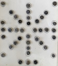 Card Of 39 Victorian Czech Republic Luster Glass Buttons