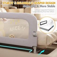GRAY - ABDTECH BED GUARD RAIL FOR TODDLERS