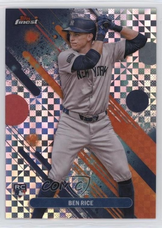 2025 Topps Finest Common Checkerboard Refractor Ben Rice #48 1i3m