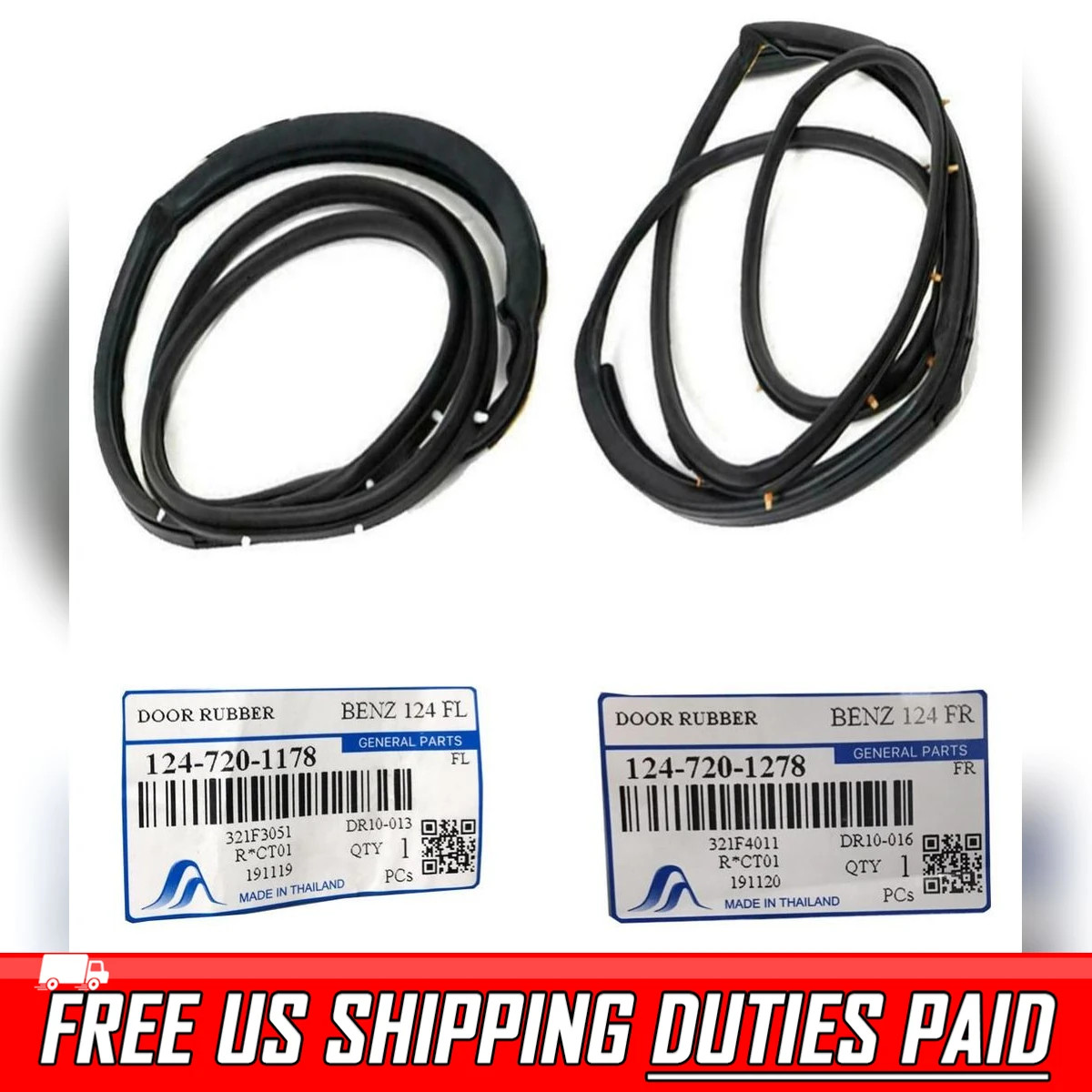 Door Rubber Seal Weatherstrip Front For Mercedes Benz W124 Sedan