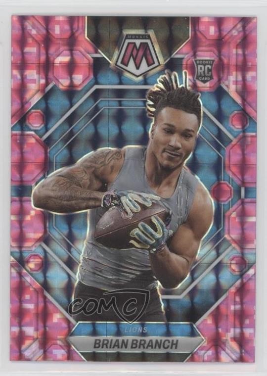 2023 Panini Mosaic Rookies Pink Camo Prizm Brian Branch #287 Rookie RC 1o8k