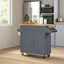 DecHome Carrello Cucina Isola Mobile in Legno 109x40x89 cm Grigio/Color Legno