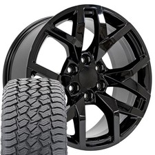 14076 Black 20x9 Rims 27555r20 At Tires Set Fits Chevy Gmc Cadillac 14076 Black 20x9 Rims 27555r20 At Tires Set Fits Chevy Gmc Cadillac
