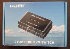 4K KVM Switch HDMI 2 Port Box with 2 USB and 2 HDMI Cable for 2 Computers Share