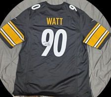 Maglia Nike TJ WATT firmata autografata nera Pittsburgh Steelers Beckett certificato di autenticità