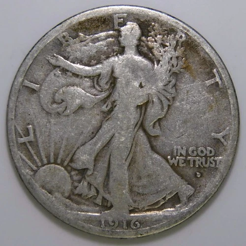 1916-D Walking Liberty Half Dollar 50c k476