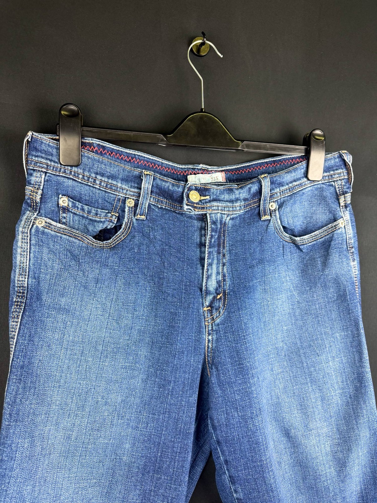 Levi’s 515 Vintage Dark Blue Denim Capri W34 L16 Classic Wide Leg Cropped Jeans image 3