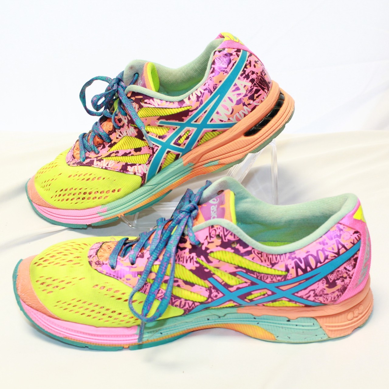 Asics Size 9 Yellow Multi Gel Noosa Tri 10  Running Shoes Sneakers - T580N thumbnail 3