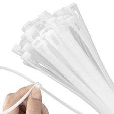 Armpow 18 Inch Recoverable Reusable Zip Ties, 100PCS white Zip Ties, Outdoor ...