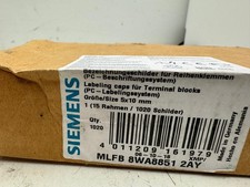 Siemens Terminal Block Labeling Caps MLFB 8WA8851 2AY