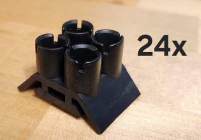Plastic 5/16  Insert Bit Holder Rail Clips - Holds 4 each - Qty 24 Total