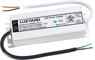 [UL Listed]  LED Driver 12V 60W Waterproof IP67 Class 2 LED Power Supply Transfo