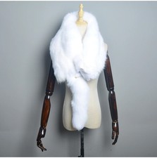 Large Real Fox Fur Collar Scarf Winter Natural Fur Hood Shawl Wrap