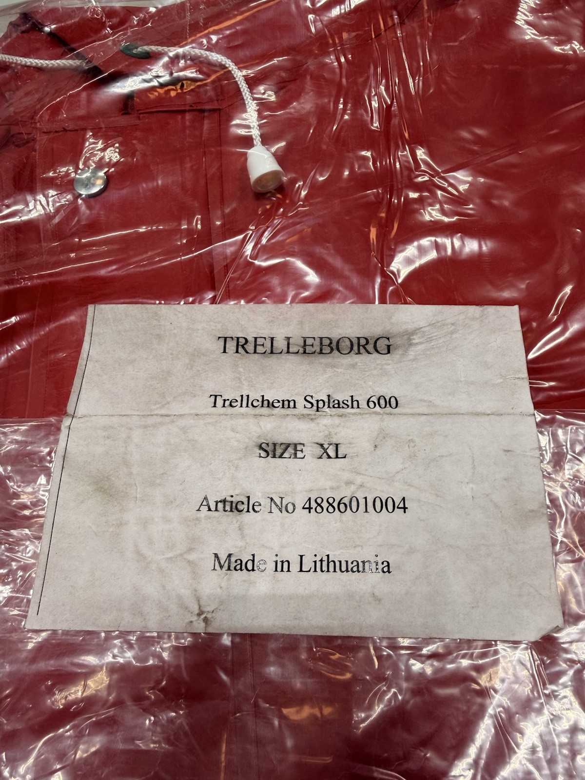 NEW Trelleborg Trellchem Splash 600 Chemical Splash Protection Suit XL 488601004 - second product detail image