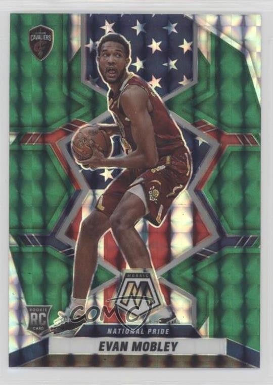 2021-22 Panini Mosaic National Pride Green Prizm Evan Mobley #258 Rookie RC