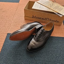 NOS JOHNSTON & MURPHY Aristocrat Tyler Black Cap Top Dress Shoes 6.5 3E Usa Z1