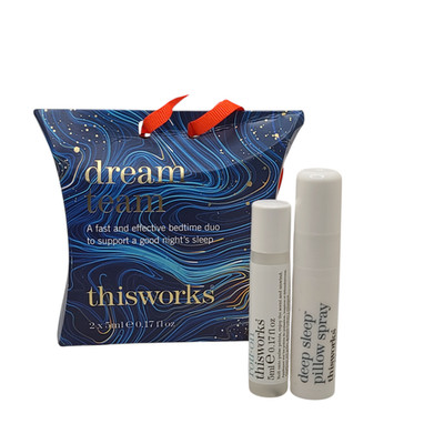thisworks Dream Team Deep Pillow Spray 0.17oz / Stress Check Roll-On 0.17oz Duo