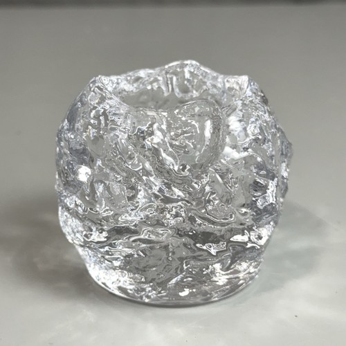 Vintage KOSTA BODA 3" Clear Snowball Signed Votive Candle Holder - Picture 5 of 10