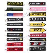 1PC Embroidered Key Chain Tag Motorcycle Keychain Gift Merrowed New Double Sided