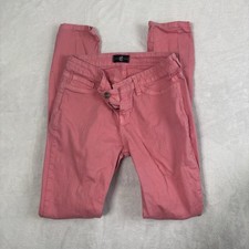 Y2K Cello Jeans Pink Skinny Pants Women's Size 9 Waist 24" X 30" Inseam