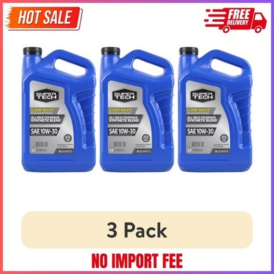 3PK Super Tech All Mileage Synthetic Blend Motor Oil SAE 10W-30, 5 Qt