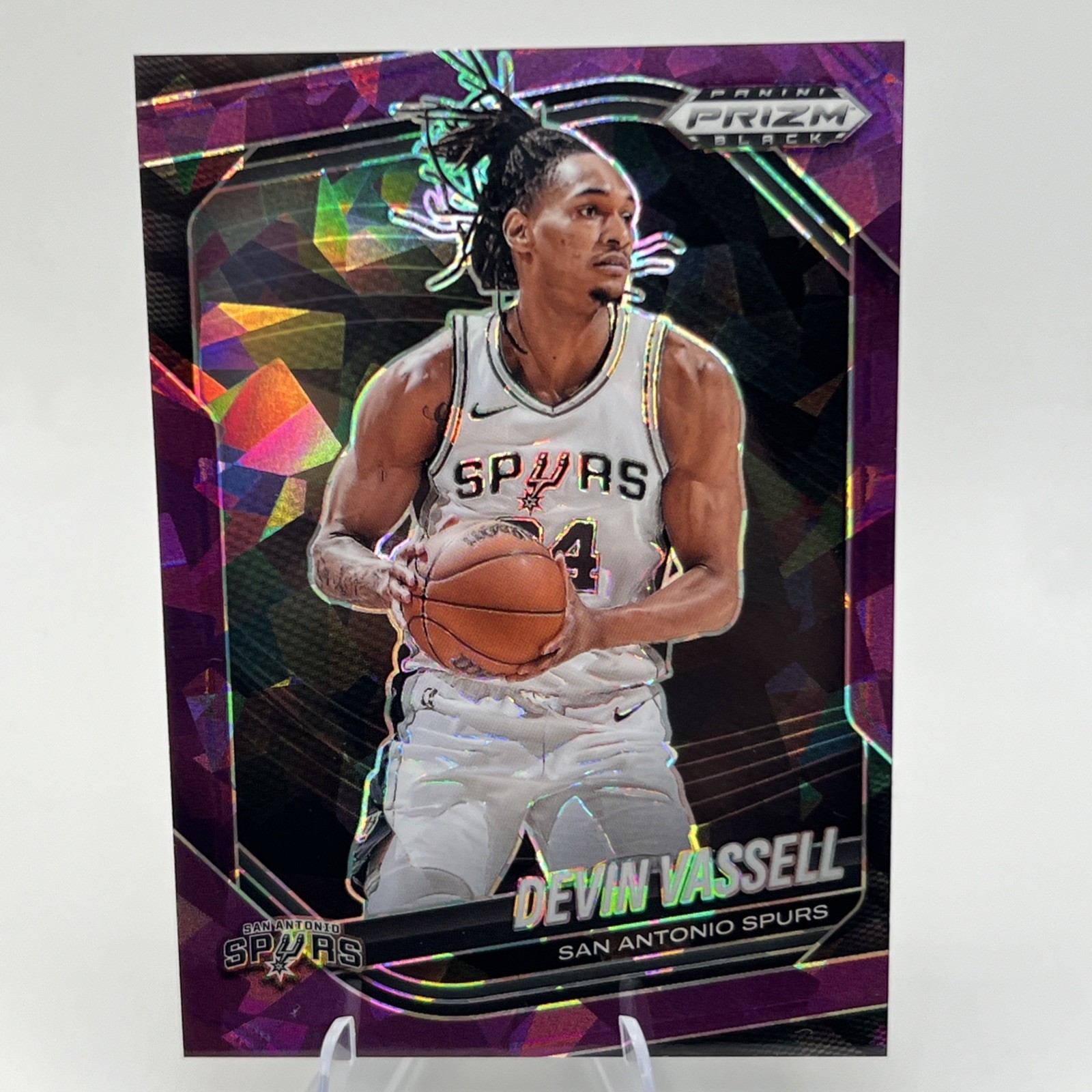 2024-25  Prizm Black - Devin Vassell, Devin Vassell #225 Purple Ice Prizm /149