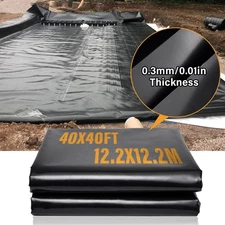 Pond Liner Fish Liner 40 x 40 ft 1.2 Mil EPDM Easy Cutting Underlayment