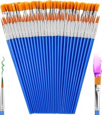 66 Pcs Small Paint Brushes Set - round  Flat Brush Bulk for Detail Painting, P
