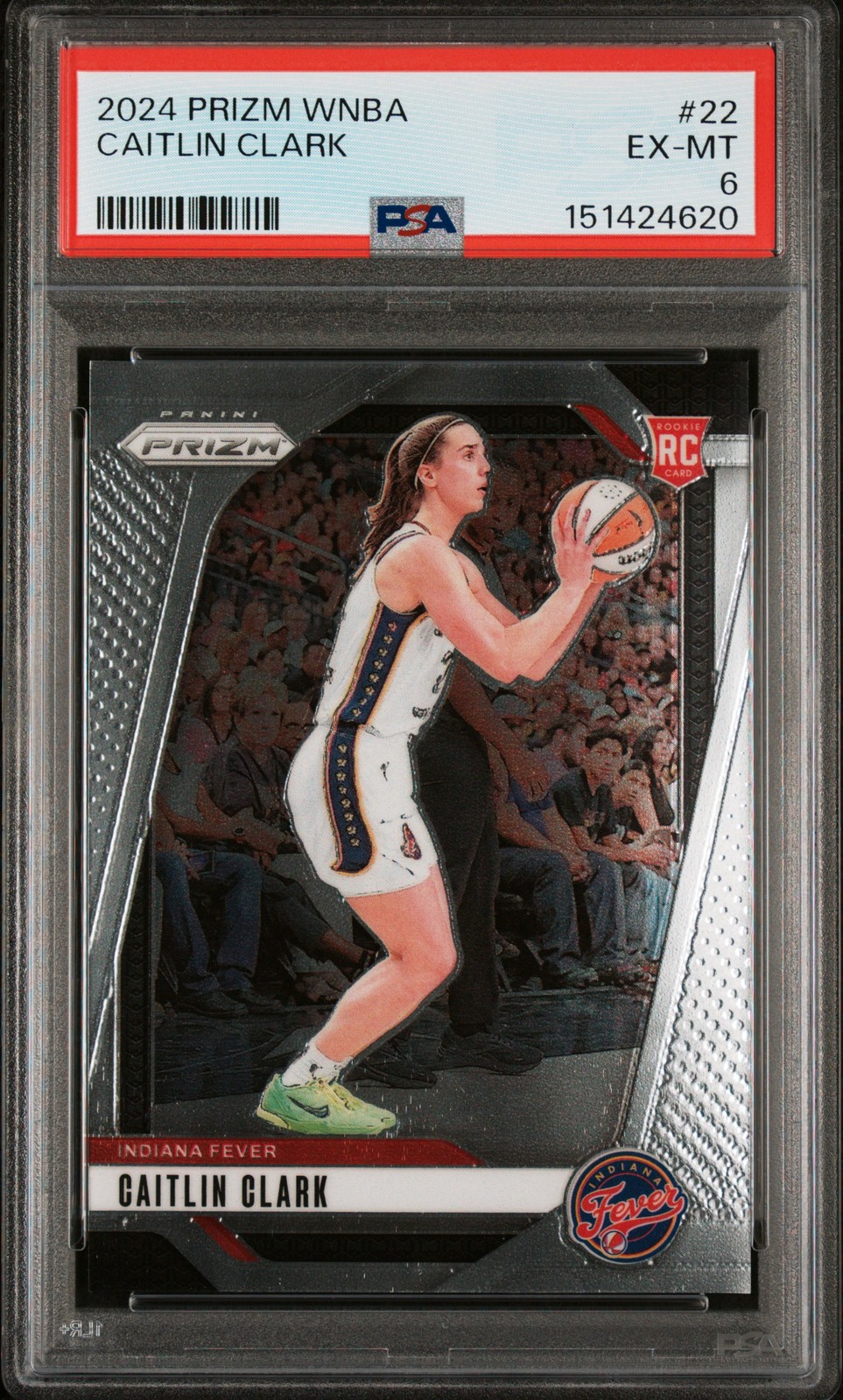 2024 PANINI PRIZM WNBA #22 CAITLIN CLARK ROOKIE RC PSA 6 view 1