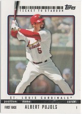 Albert Pujols 2009 TOPPS TICKET TO STARDOM BASEBALL Base #1 Cardinals