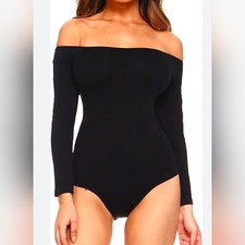 MANGOPOP Off The Shoulder Long Sleeve Short Sleeve Bodysuit Size S