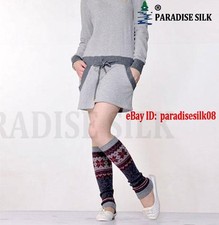 Fashion Snowflake Pattern Knitting Wool Leg Warmers 2425