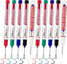 10 PCS Long Head Deep Hole Marker Pens,20Mm Long Nib Marker, Longs Nose Marke...