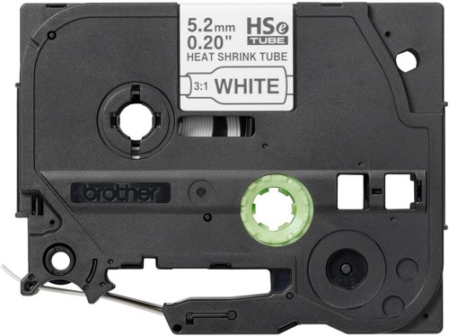 Brother Genuine Pro Tape HSe-211E Heat Shrink Tubing - Black on White, 5.2mm Wid - 第 2/7 張圖片