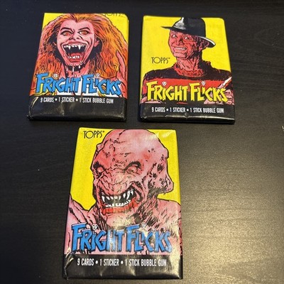 3) 1985 Topps Fright Flicks UNOPENED WAX PACKS Classic Horror