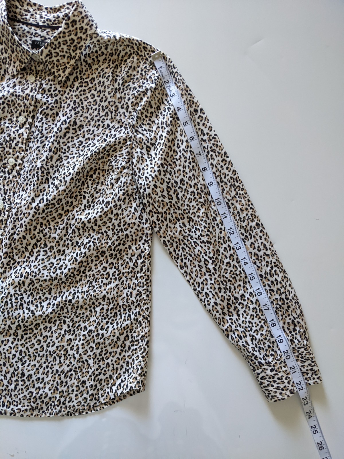 Talbots Petite Leopard Print Button Down Cotton L… - image 8