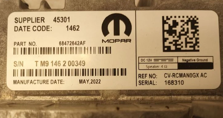 Dodge Charger Chrysler 300 2021-2022 pantalla de visualización y receptor Uconnect de 8,4 pulgadas Foto 3 de 3