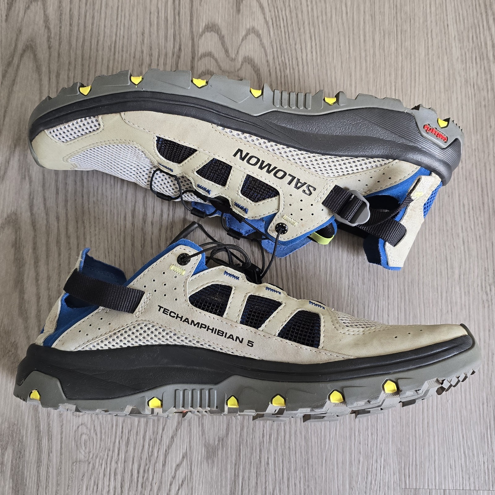 Salomon Techamphibian 5 scarpe uomo 9 grigio blu magnete monumento escursionismo 471138