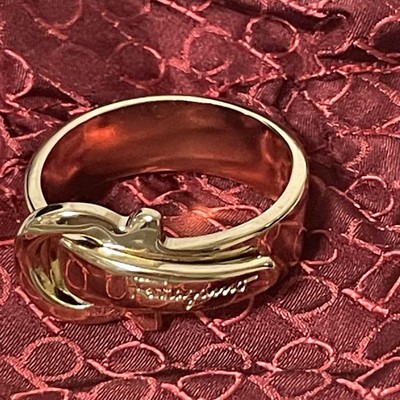 Salvatore Ferragamo Scarf Ring GANCINI Gold Plated | eBay